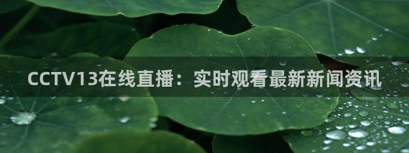 857直播足球：CCTV13在线直播：实时观看最新新闻资讯